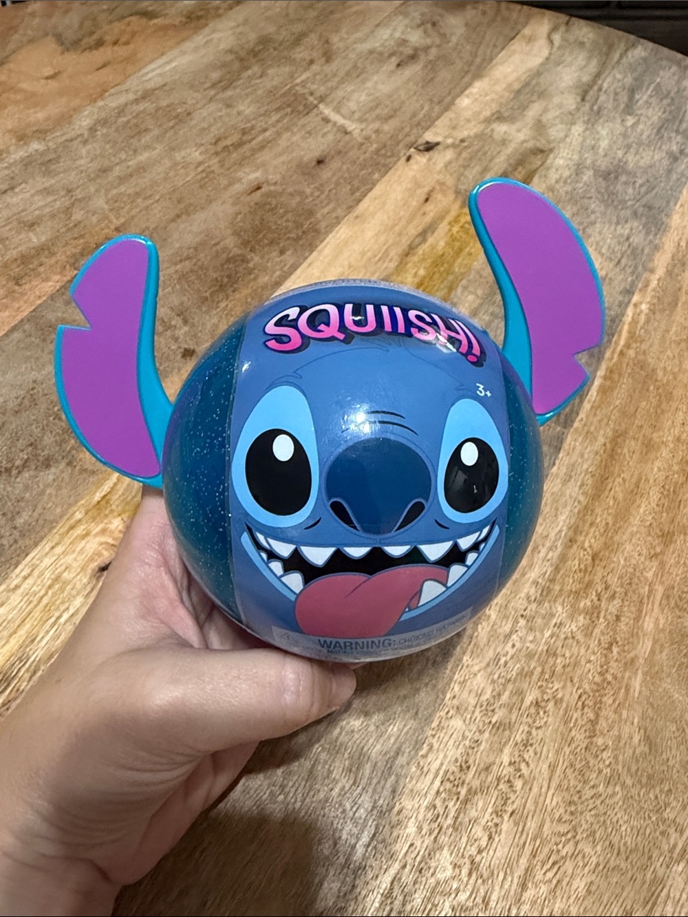 Disney Stitch Squishy Ball Toy - Blue and Purple Ear Accents